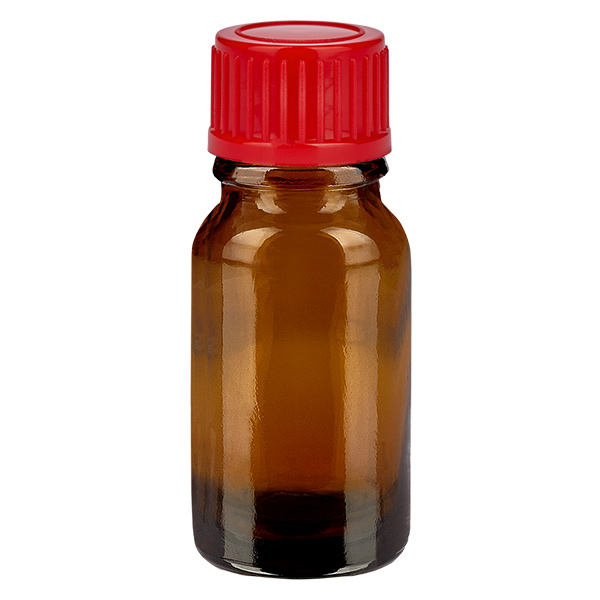 10ml flaska 11mm skruvkork röd standard BrownLine UT18/10