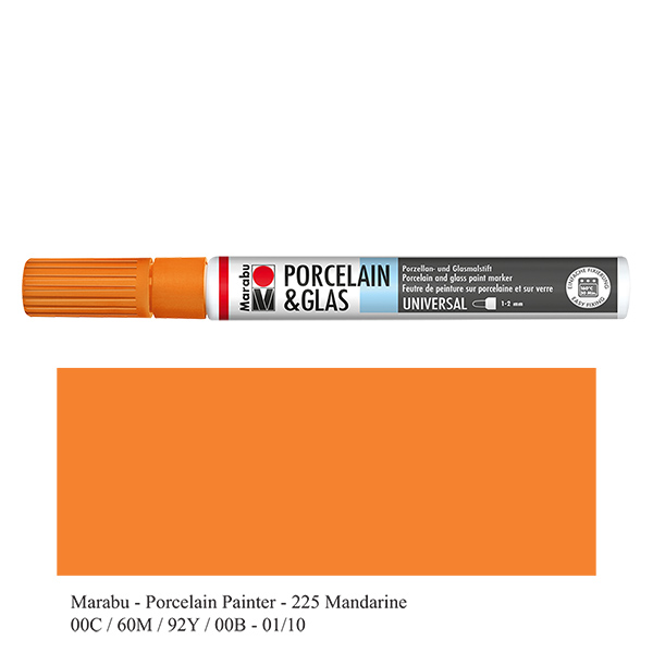 Färgpenna mandarin 1-2mm för glas/porslin Färgpenna mandarin 1-2mm för glas/porslin