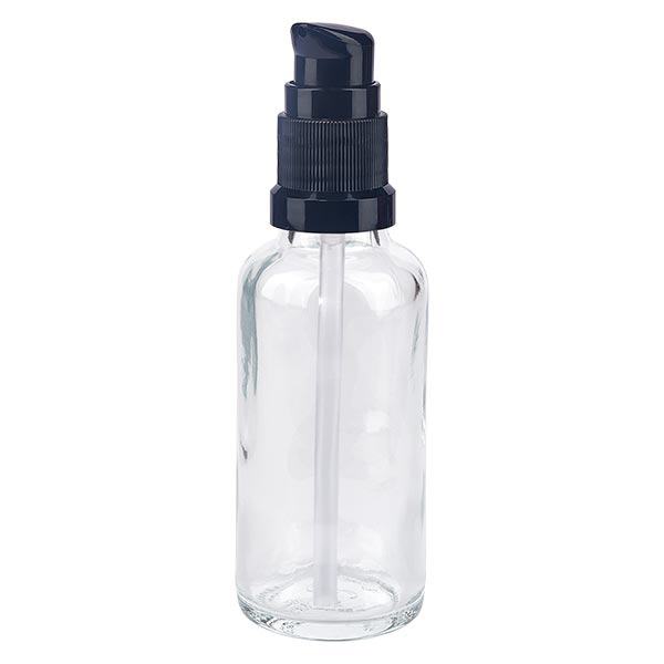 Apoteksflaska klar 30ml pumplock svart standard Apoteksflaska klar 30ml pumplock svart standard