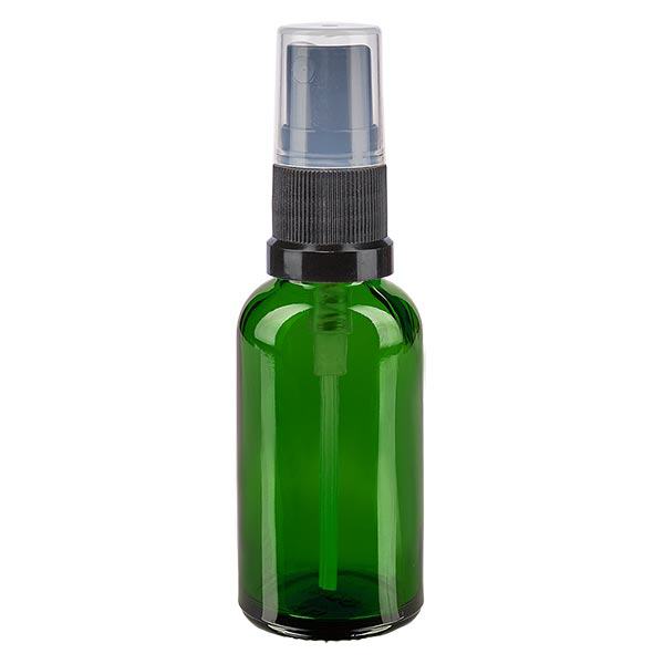 Apoteksflaska grön 30ml spraytopp svart Apoteksflaska grön 30ml spraytopp svart