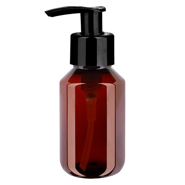 PET-flaska 100ml med dispenserpump svart PET-flaska 100ml med dispenserpump svart