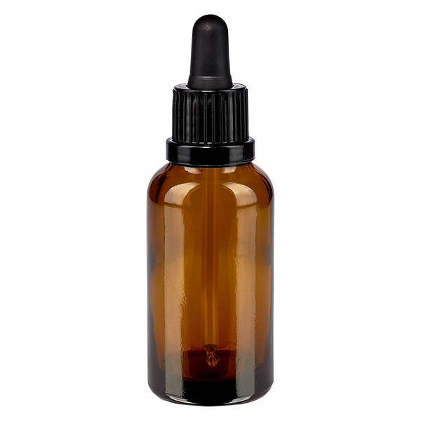 30 ml pipettflaska svart med tamperförslutning BrownLine UT18/30