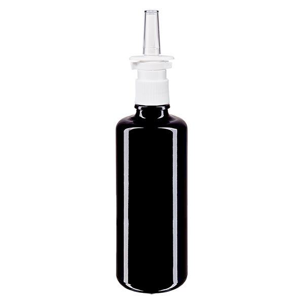 Apoteksflaska violett 100 ml näsförstoftare vit standard Apoteksflaska violett 100 ml näsförstoftare vit standard
