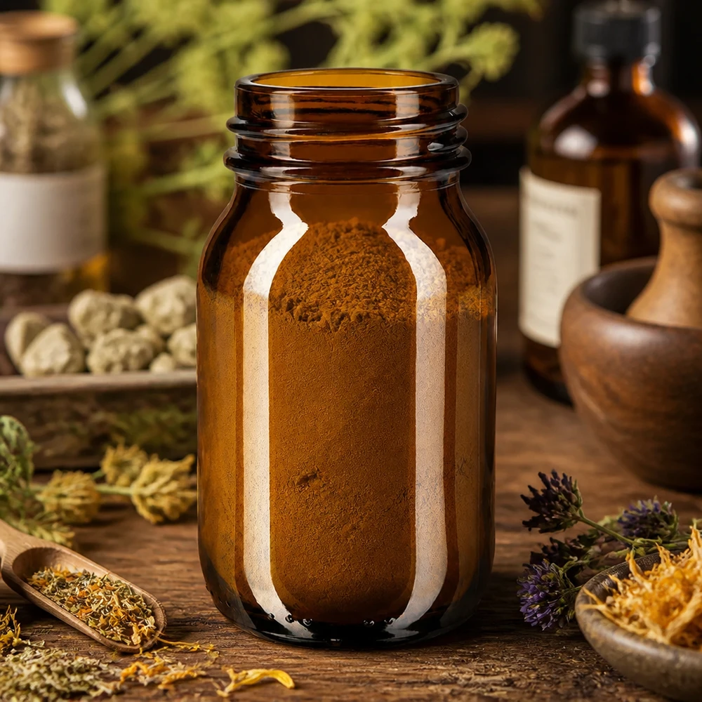 100ml bärnstensglasflaska med bred hals 100 ml bredhalsad flaska i bärnstensfärgat glas, idealisk för naturkosmetika och örtextrakt