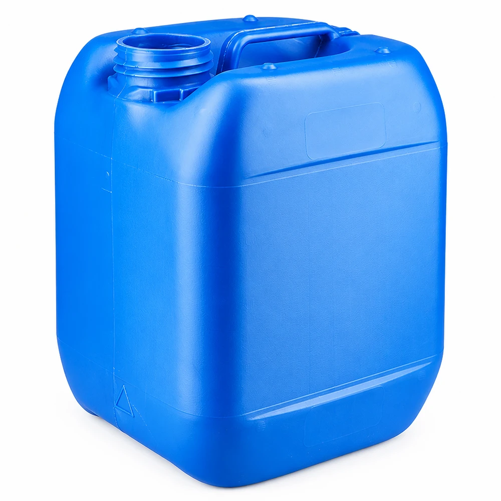 Dunk 5 liter blå utan lock Blå plastdunk på 5 liter utan lock, med bärhandtag, tillverkad av HDPE