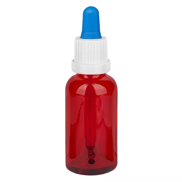 30 ml pipettflaska vit/blå med manipuleringssäkert lock RedLine UT18/30 30 ml pipettflaska vit/blå med manipuleringssäkert lock RedLine UT18/30