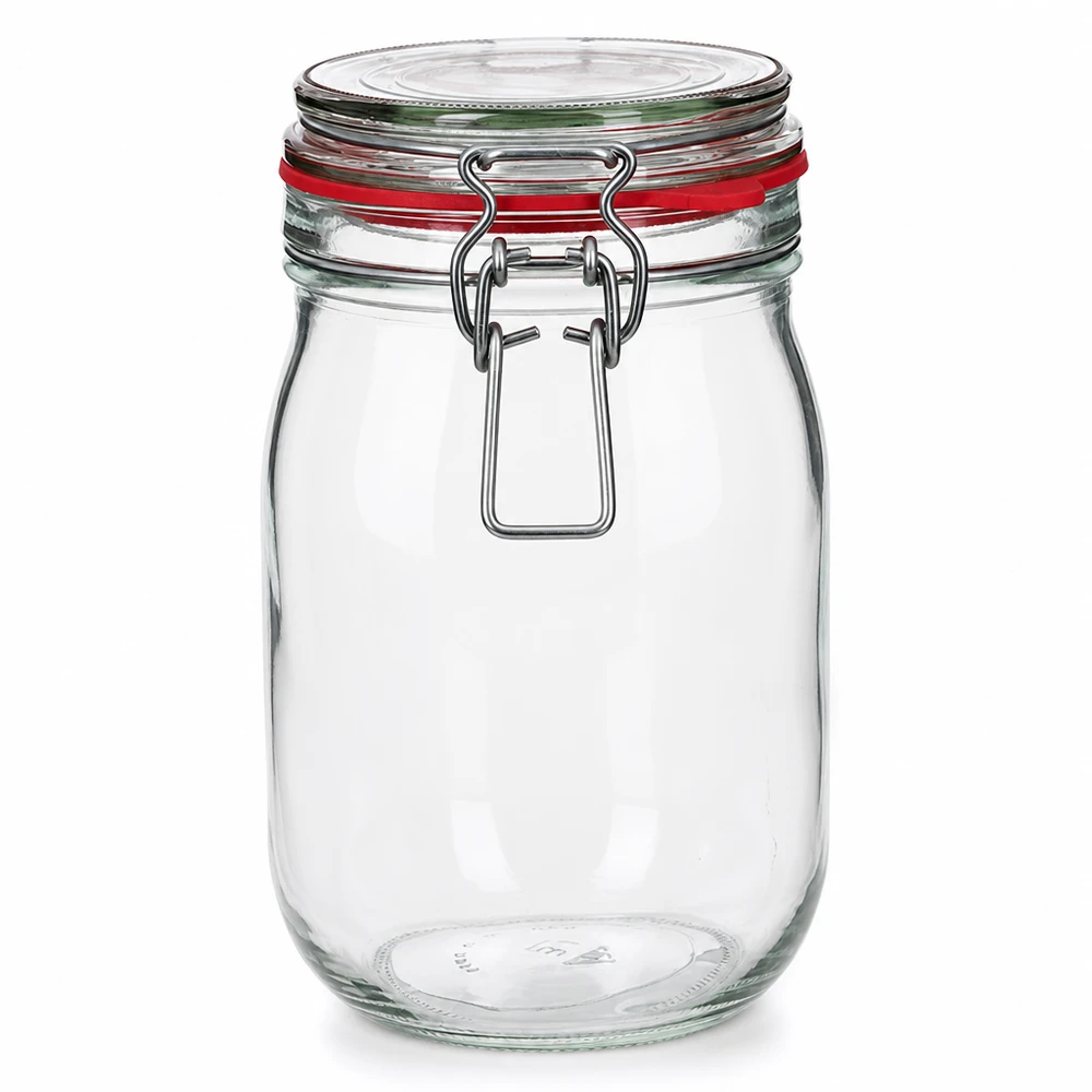 1140 ml förvaringsburk av typ G med hänglås UN.. 1140 ml förvaringsburk med praktisk svängbar topp för köket