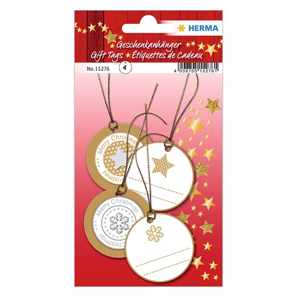 Hänge "Stjärnor" (4 st) med 3D-glitter