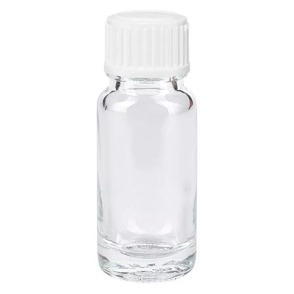Apoteksflaska klar 10ml droppflaska vit 0,8mm standard Apoteksflaska klar 10ml droppflaska vit 0,8mm standard