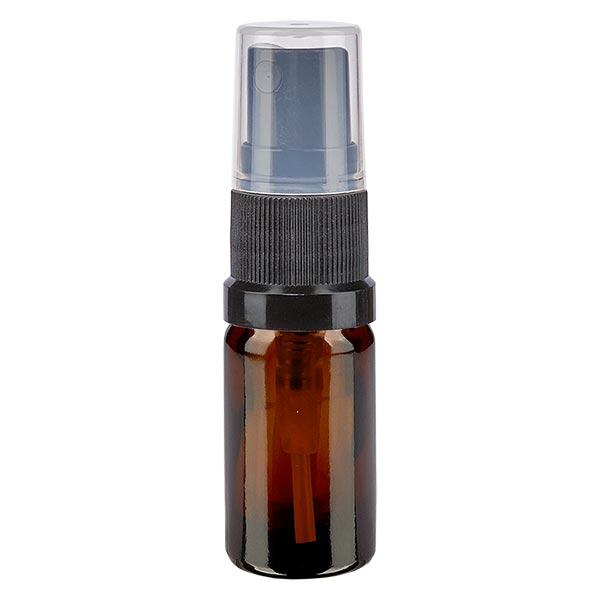 Apoteksflaska brun 5ml spraytopp svart Apoteksflaska brun 5ml spraytopp svart