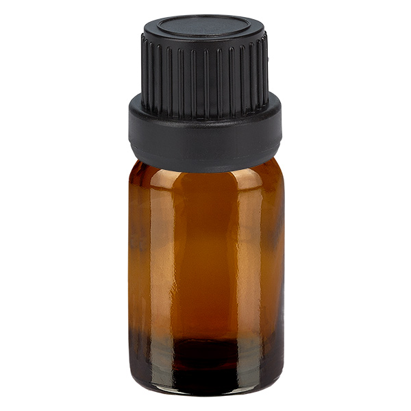 5ml flaska 11mm skruvkork svart barnsäker kapsylII BrownLine UT18/5