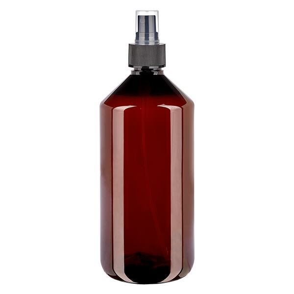 PET-flaska 1000ml med atomiserare svart PET-flaska 1000ml med atomiserare svart