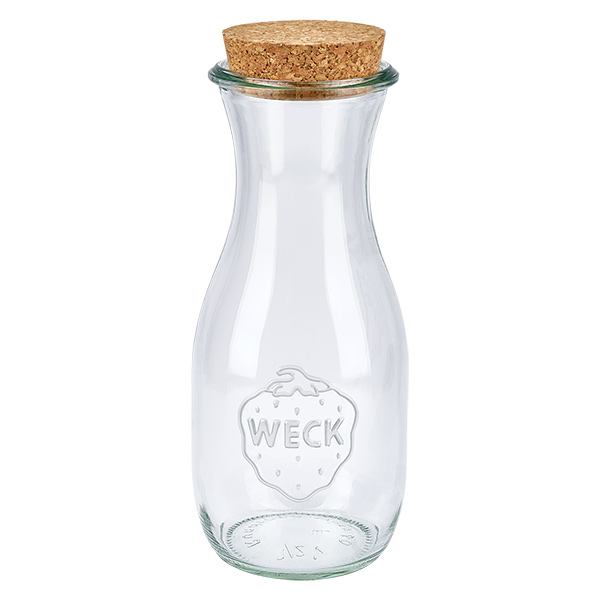 530ml juiceflaska WECK RR60 med kork naturell