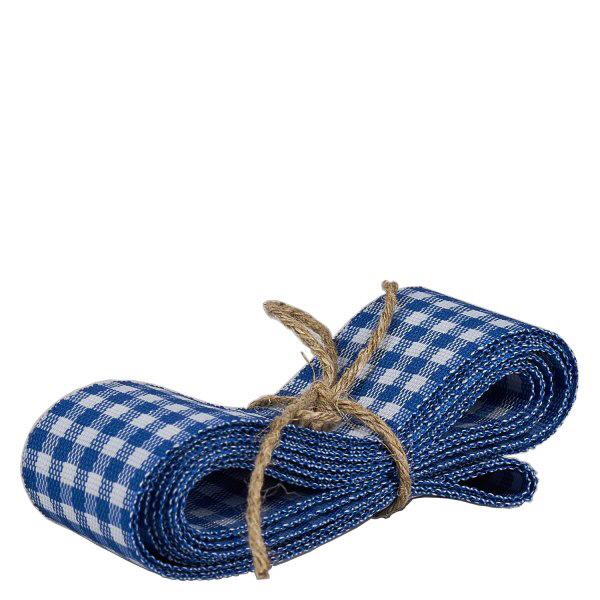 Tygband blå/vit för dekorering 300cm