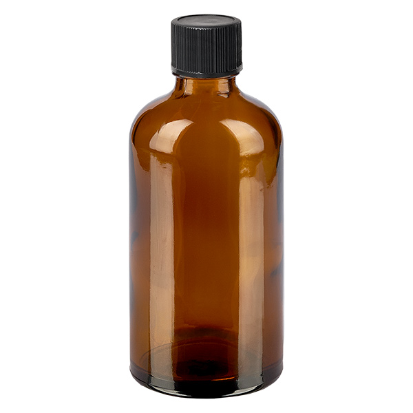 100ml Droppflaska 1mm svart standardförslutning BrownLine UT18/100