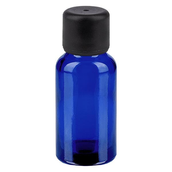 20ml flaska 6mm skruvkork svart standard BlueLine UT18/20