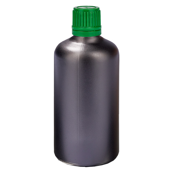 100ml flaska 11mm skruvkork grönt manipulationsskyddat lock BlackLine UT18/100 100ml flaska 11mm skruvkork grönt manipulationsskyddat lock BlackLine UT18/100