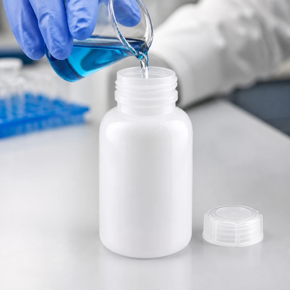 250 ml laboratorieflaska med bred hals och skruvkork 250ml Laborflasche Weithals mit abnehmbarem Deckel zur Aufbewahrung von Reagenzien