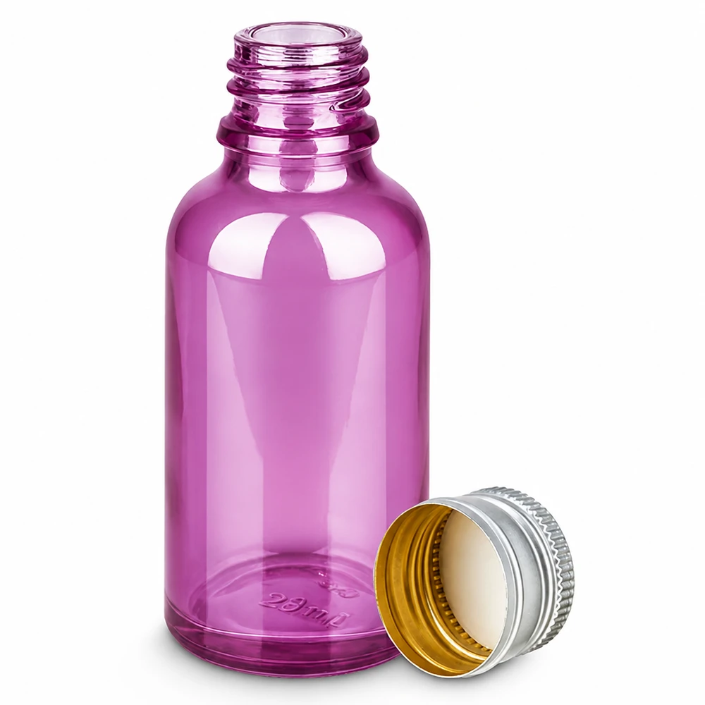 30ml flaska 11mm skruvkork aluminium-silver standard PurpleLine.UT18/30 Lila 30 ml droppflaska med aluminiumlock för eteriska oljor och kosmetika