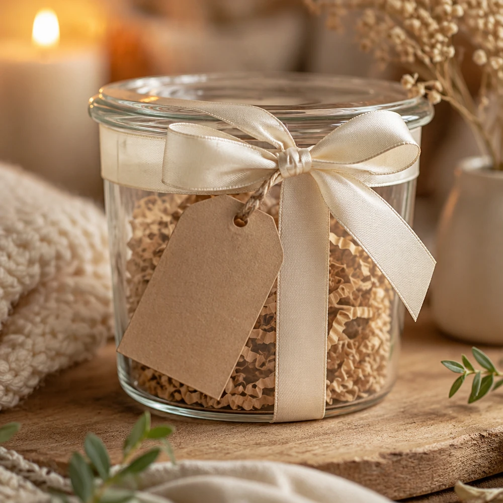 35 ml burk WECK RR40 WECK Sturzglas 35ml mit Schleife und Anhänger als Geschenkverpackung für Gewürze und kleine Leckereien