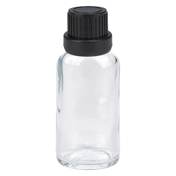 20ml flaska 11mm skruvkork svart säkerhetslock ClearLine UT18/20