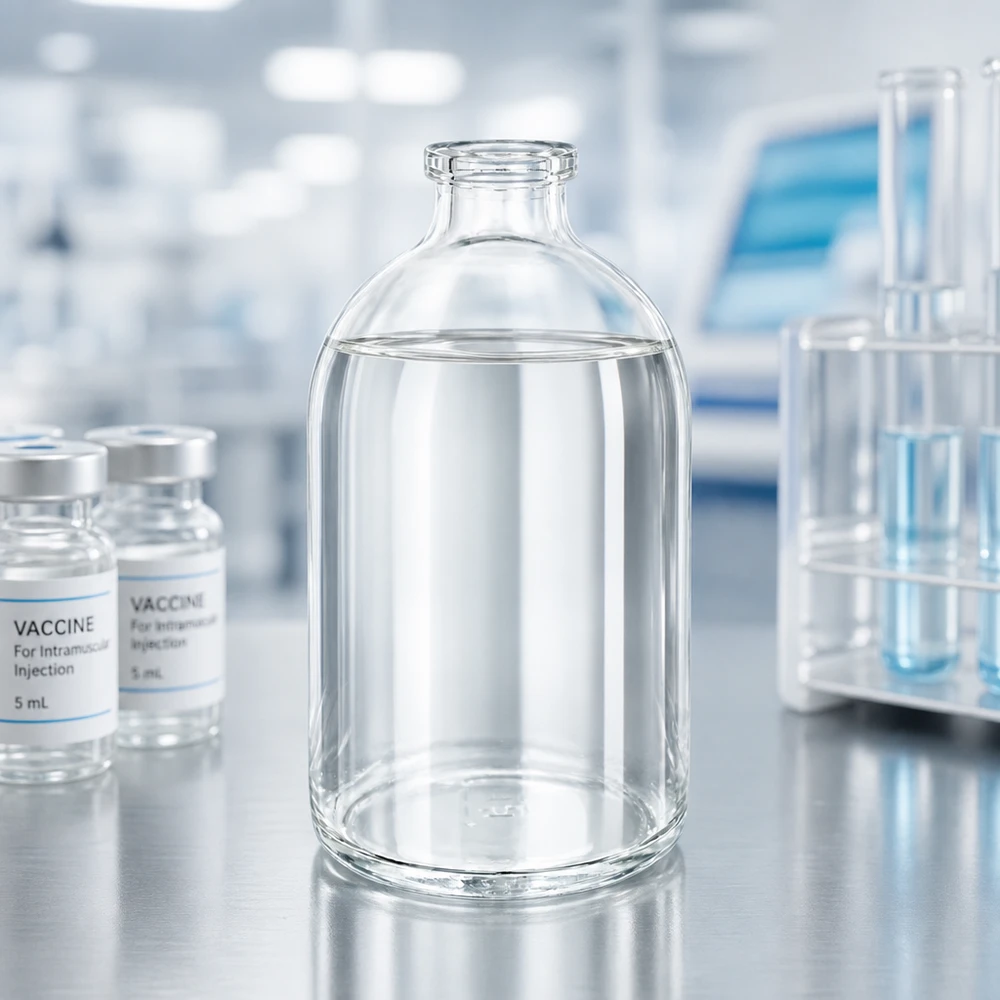 Injektionsflaska klarglas 100ml Laborgerechte Glasflasche 100ml für Injektionslösungen mit hoher chemischer Beständigkeit