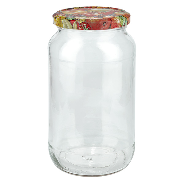 1062ml rund burk + BasicSeal lock fruktdekoration UNiTWIST