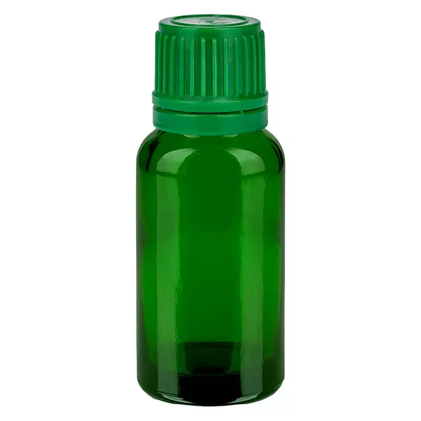 20ml flaska 11mm skruvkork grönt manipulationsskyddat lock GreenLine UT18/20 20ml flaska 11mm skruvkork grönt manipulationsskyddat lock GreenLine UT18/20