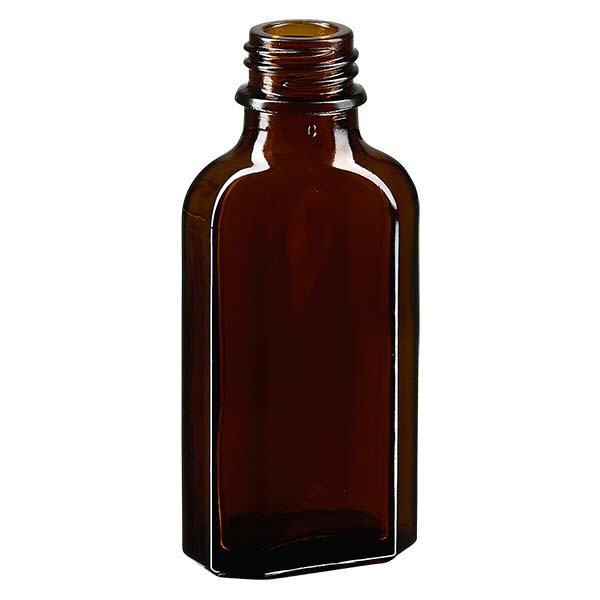 50 ml Meplat-flaska brun DIN22 50 ml Meplat-flaska brun DIN22 tråd glasflaska fyrkantig för medicin kosmetika aromaterapi tom