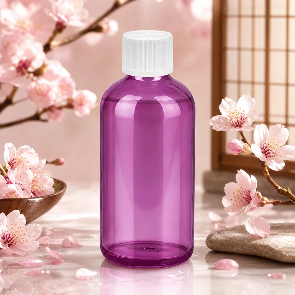100 ml droppflaska 1,2 mm vit standard barnsäker PurpleLine. UT18/100 Högkvalitativ 100 ml droppflaska med barnsäkerhetslås i transparent lila för säker förvaring