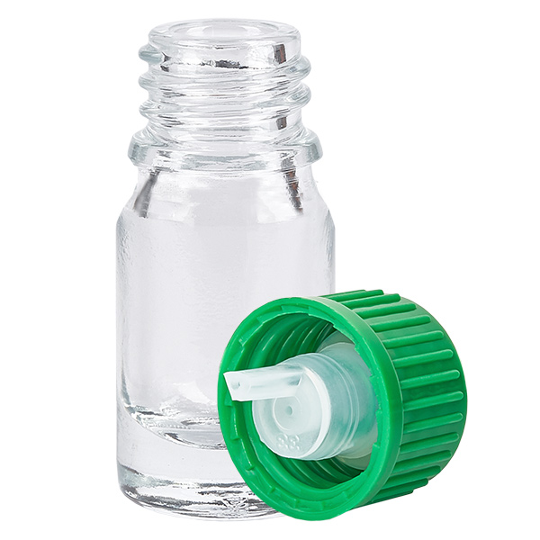 5 ml Droppflaska 0,8 mm grön standardförslutning ClearLine UT18/5 5 ml Droppflaska 0,8 mm grön standardförslutning ClearLine UT18/5