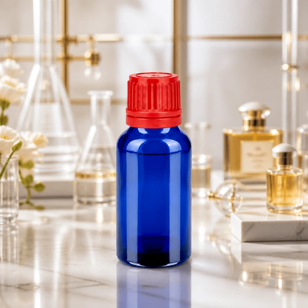 20ml flaska 11mm skruvkork röd sabotagesäker kapsyl BlueLine UT18/20 20ml flaska 11mm skruvkork röd sabotagesäker kapsyl BlueLine UT18/20