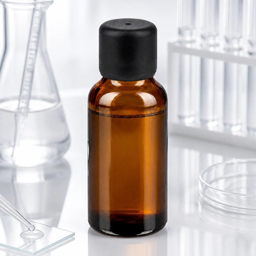 20ml flaska 6mm skruvkork svart standard BrownLine UT18/20 Kompakt 20 ml bärnstensfärgad glasflaska med svart lock för laboratorieutrustning för farmaceutiska tillämpningar