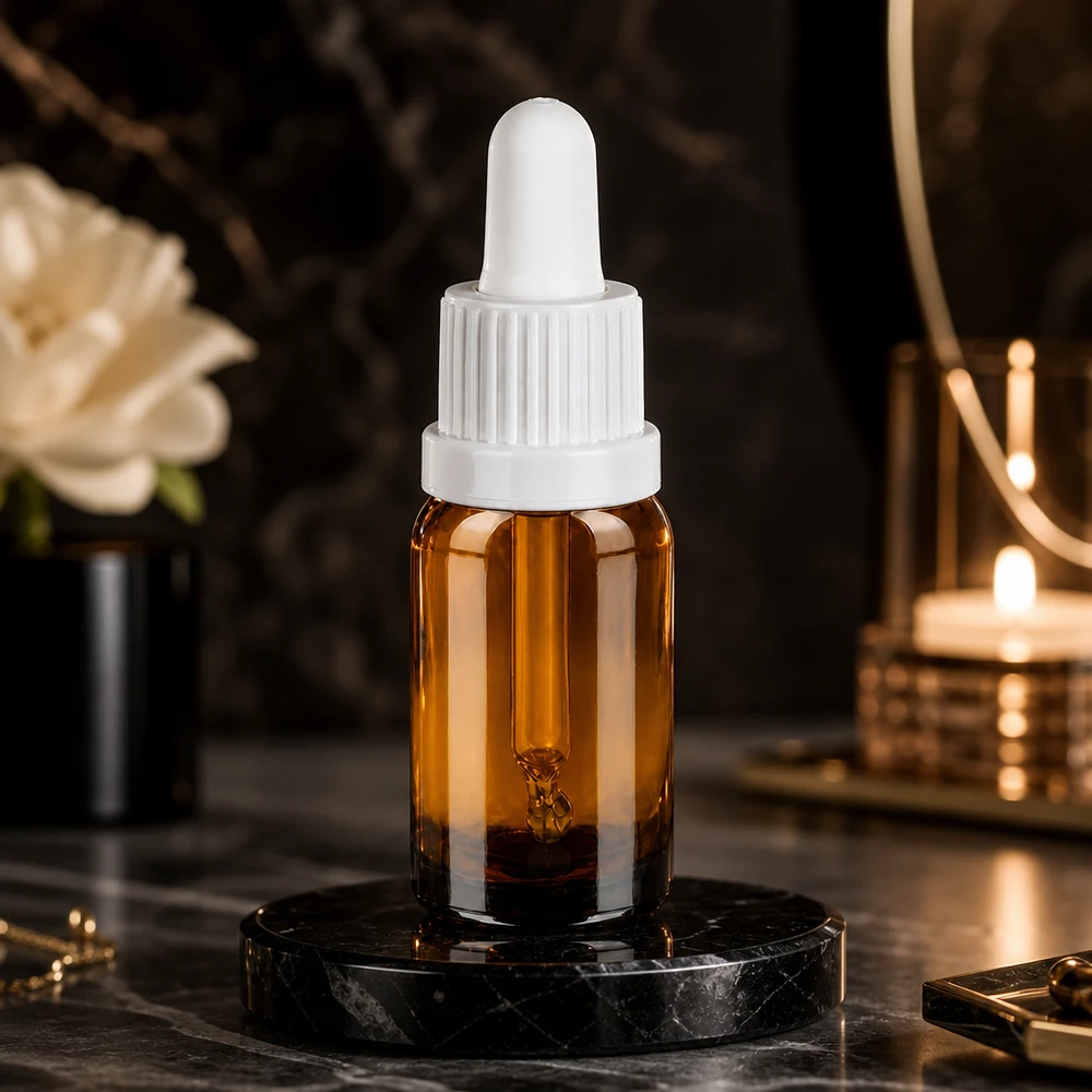 10 ml pipettflaska vit med säkerhetsförslutning BrownLine UT18/10 BrownLine pipettflaska 10 ml med UT18-gänga och vit pipett för professionellt bruk