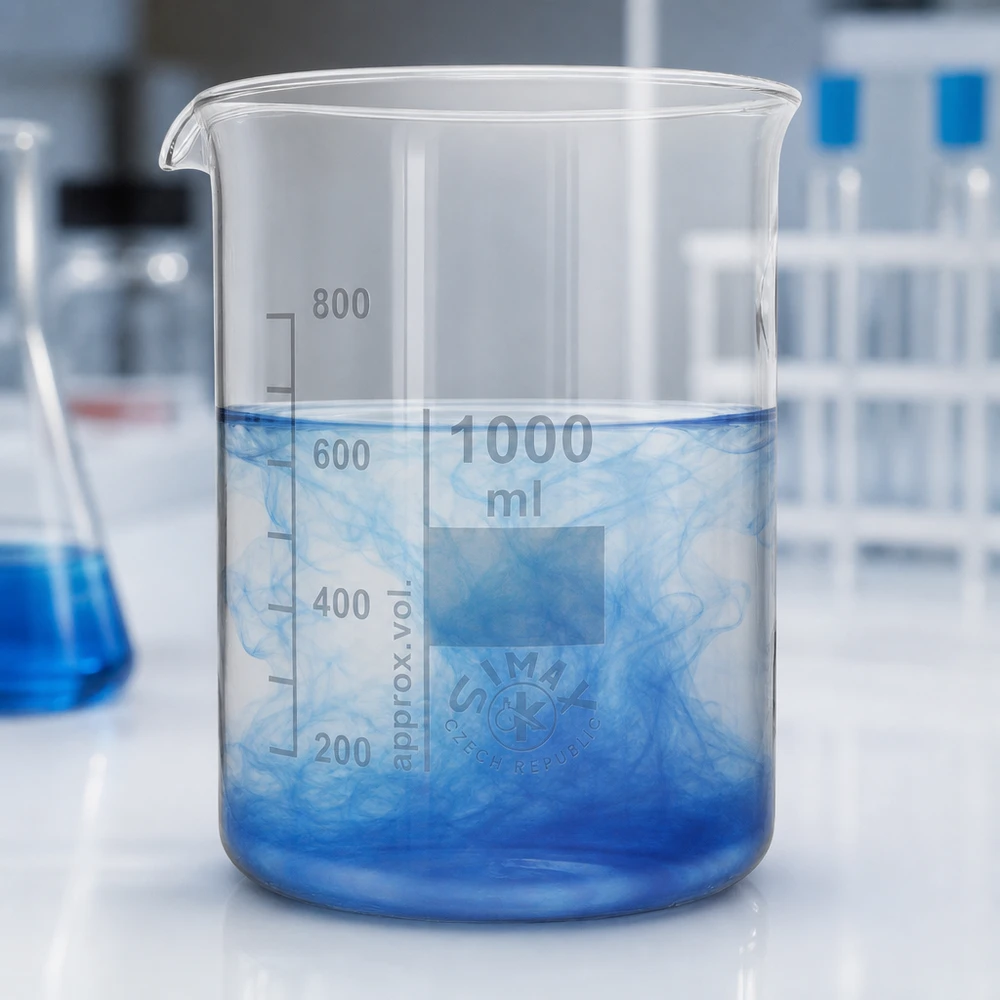 Bägare 1000ml borosilikatglas, låg form Värmebeständig bägare i borosilikatglas 1000 ml med skala för professionella laboratorieapplikationer