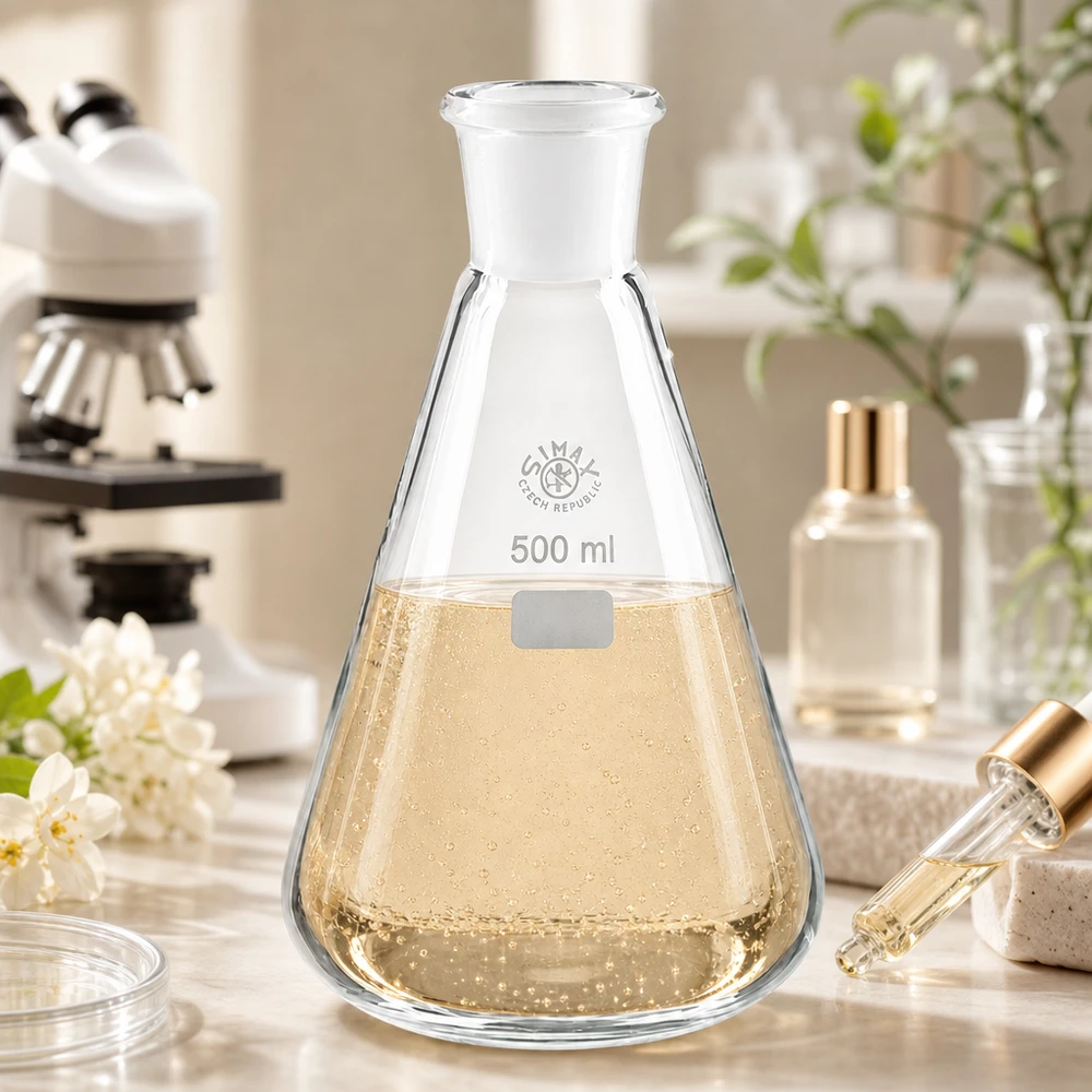 Transparent Erlenmeyerkolv 500ml med bred buk och smal hals NS 29/32