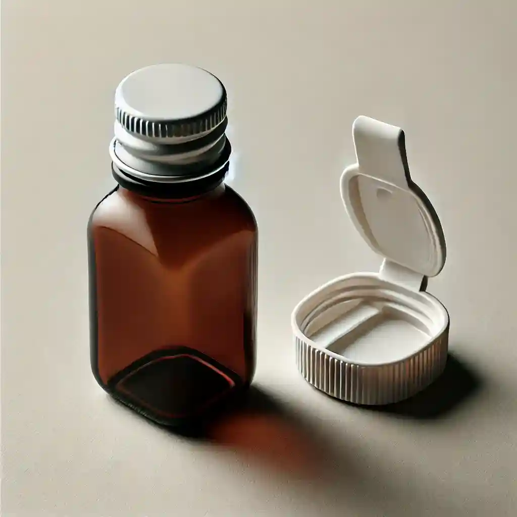 Euromedizinflasche mit Klappdeckel