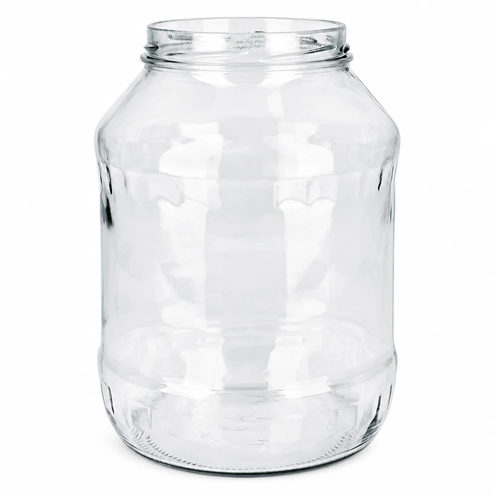 2650ml rund burk utan lock (TO100) UNiTWIST Tom rund glasburk 2650ml med TO100-gänga UNiTWIST Runda2650 konserveringsburk utan lock Förvaringsburk