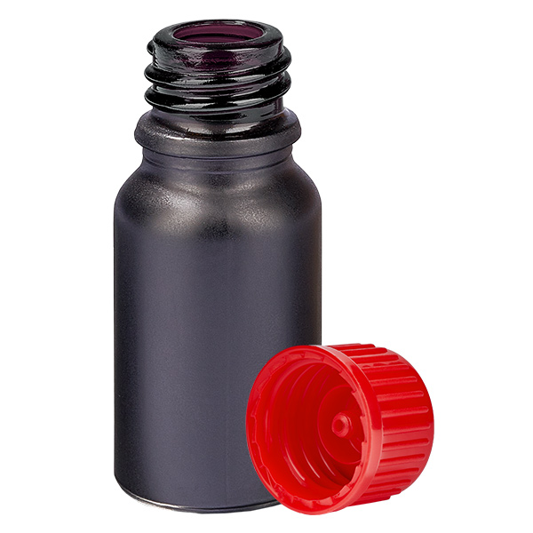 10ml flaska 11mm skruvkork röd standard BlackLine UT18/10 10ml flaska 11mm skruvkork röd standard BlackLine UT18/10