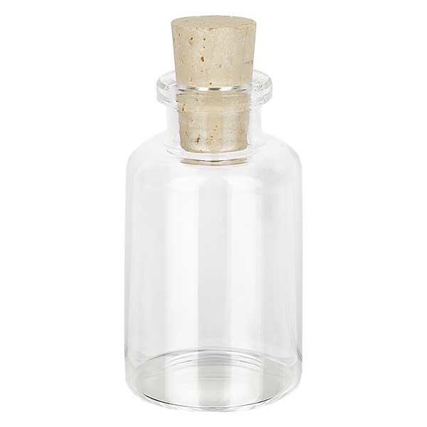 Klarglasflaska 30ml med kork 11/14mm Klarglasflaska 30ml med kork 11/14mm