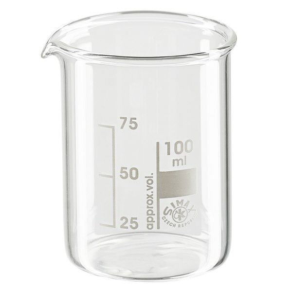 Bägare 100ml borosilikatglas, låg form