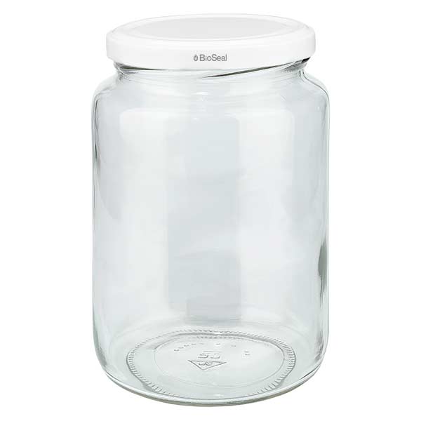 795 ml rund burk med vitt UNiTWIST BioSeal-lock