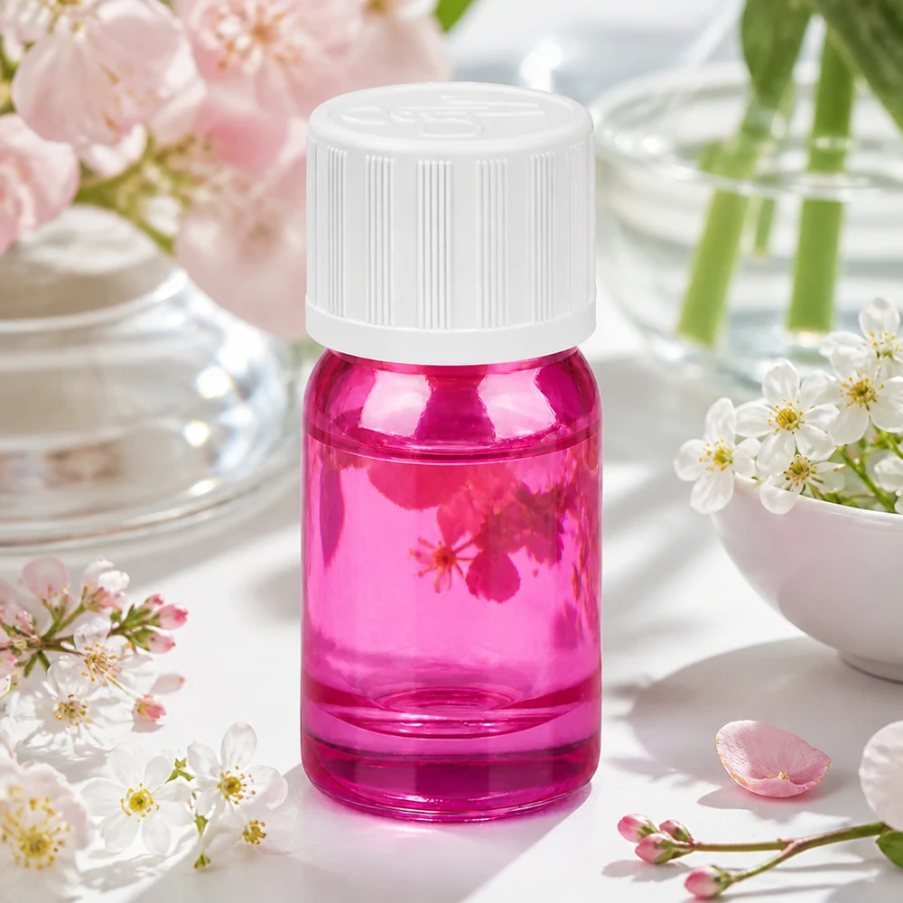 5ml flaska 11mm skruvkork vit standard barnsäker PurpleLine UT18/5 Praktisk 5 ml glasflaska i ljus violett färg för säker förvaring av kosmetiska produkter