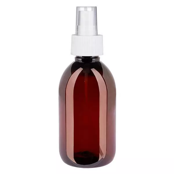 PET-flaska 250ml med atomiserare vit