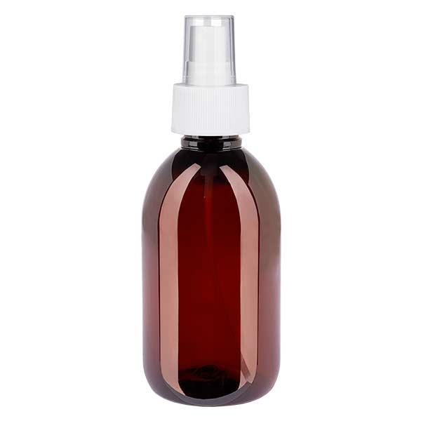 PET-flaska 250ml med atomiserare vit PET-flaska 250ml med atomiserare vit