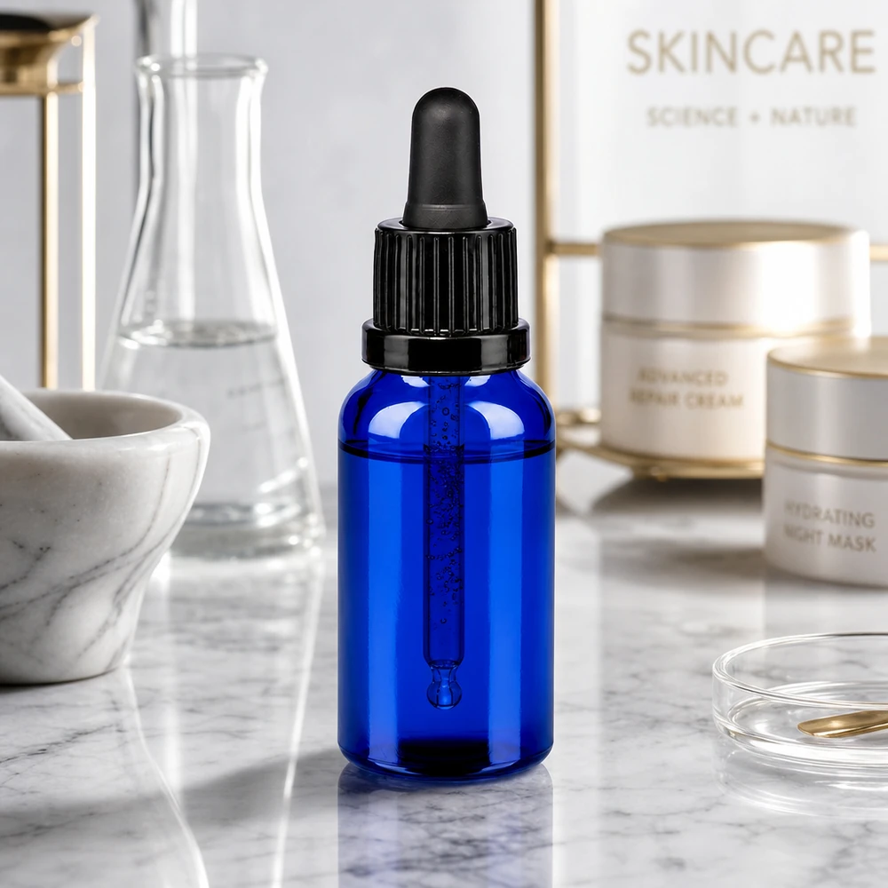 20 ml pipettflaska med svart pipett - elegant design för hudvårds- och skönhetsprodukter