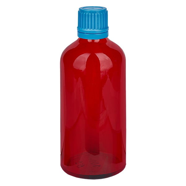 100ml flaska 11mm skruvkork blå säkerhetslock RedLine UT18/100