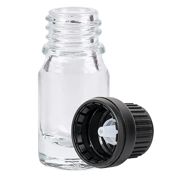 5ml Droppflaska 2 mm svart med säkerhetslock ClearLine UT18/5 5ml Droppflaska 2 mm svart med säkerhetslock ClearLine UT18/5