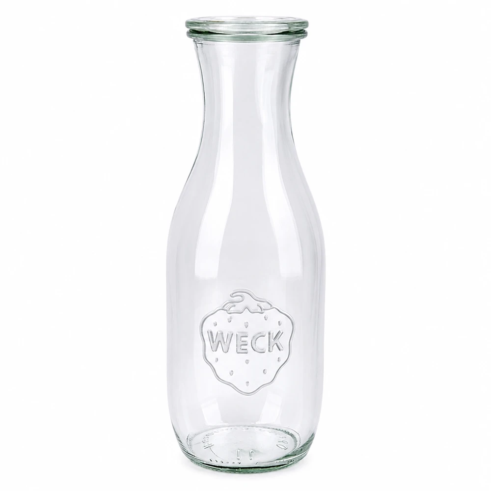 1062 ml juiceflaska med glaslock WECK RR60 WECK juiceflaska 1062ml av glas med lock RR60 transparent glasflaska för konservering av juice
