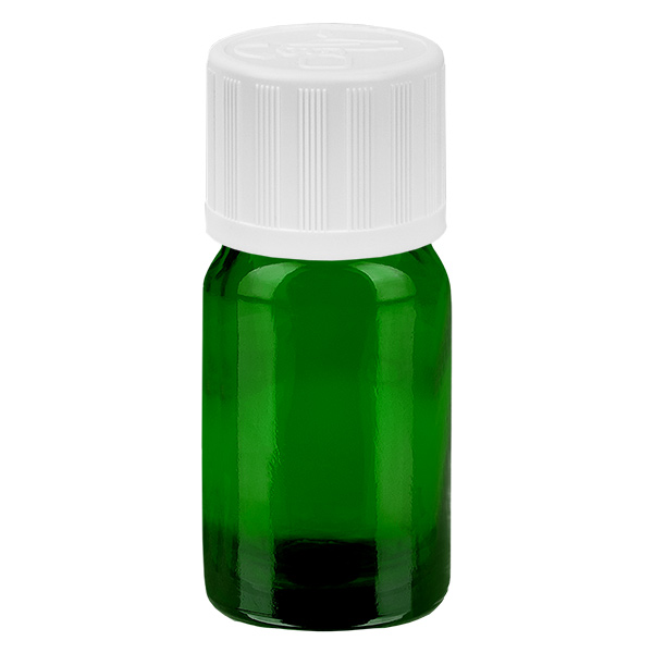 5ml flaska 11mm skruvkork vit standard med sabotageskydd GreenLine UT18/5 5ml flaska 11mm skruvkork vit standard med sabotageskydd GreenLine UT18/5